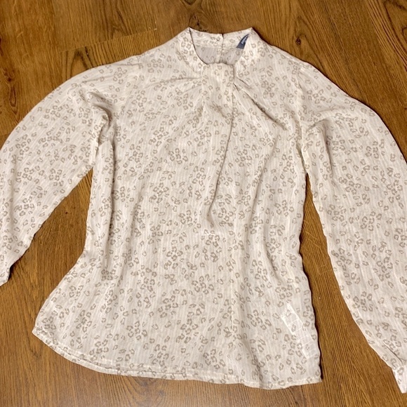 🌷 Dorothy Perkins🌷Sheer Cream White Animal Print Blouse Shirt - Picture 11 of 14